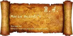 Maria Acicét névjegykártya